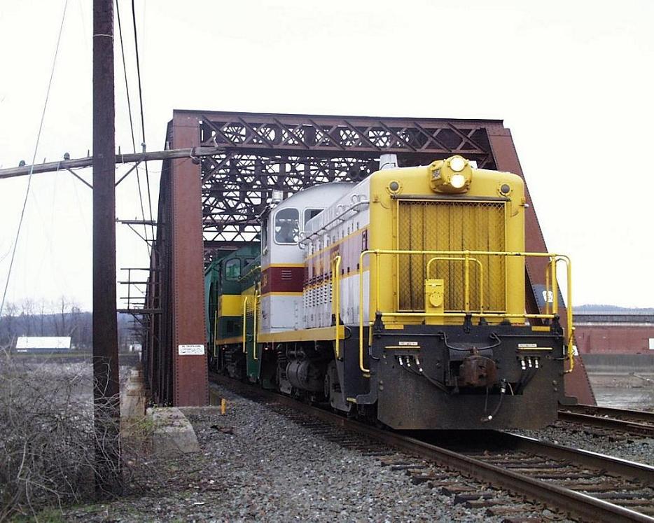 Frieght crossing the bridge